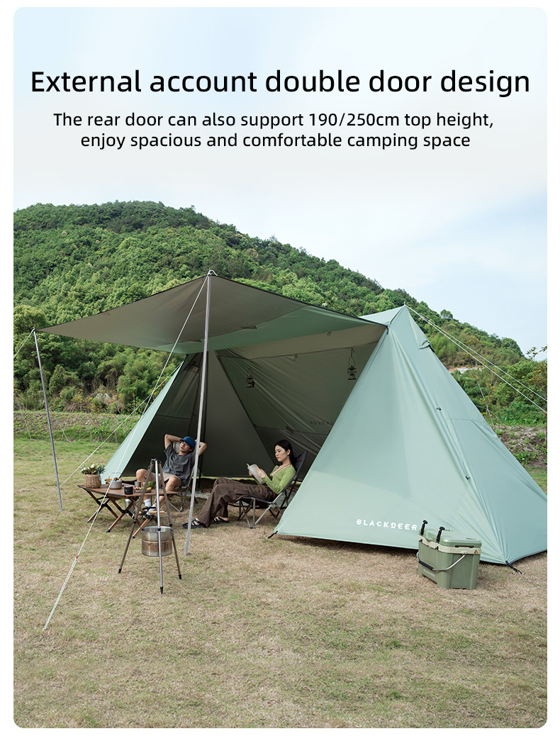 Cheap Goat Tents Blackdeer Shelter Tent Camping Silver Coated Big Tent Canopy Sunshade Rainproof Outdoor Camping Tarp   